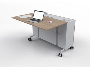 SCRIVANIA MOBILE - Rectangular wooden writing desk with castors _ ESTEL GROUP